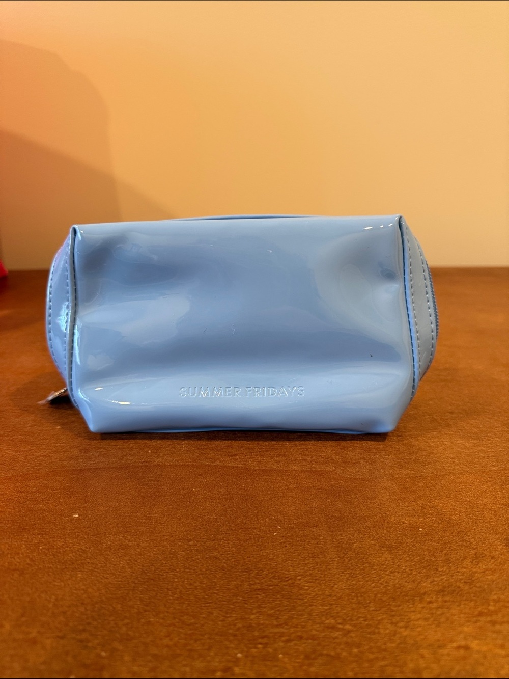 Summer Fridays Glossy Sky Blue Vinyl Cosmetic Pouch